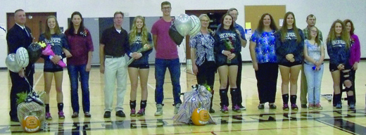 Before defeating Purchase Line in three straight sets the West Shamokin girls varsity volleyball team took the court as the seniors were escorted by their parents and celebrated for senior night.
