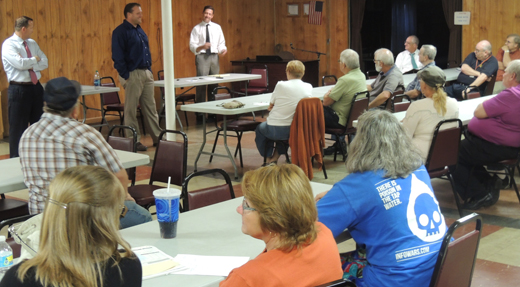 County Commissioners Pat Fabian, Jason Renshaw and George Skamai addressed many community concerns during last night's town hall meeting in Leechburg - from mapping and 9-1-1, to blighted properties and economic development.