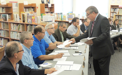 Piper-Jaffray Senior Vice President Randy Frederick (as seen during underwriter investment proposals in September) will be retained as Armstrong School District's bond underwriter as the district refinances a 2007 series of bonds before the end of the calendar year (KP File Photo).