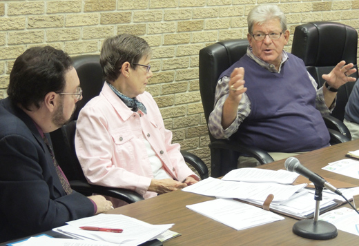 Kittanning Borough Council members (L-R) David Croyle, Betsy Wilt and Gerald Shuster share their concerns over a proposed hydroelectric plant that would be built on the banks of the Allegheny River near Maple Street. Council unanimously voted to send a letter opposing the proposed construction.