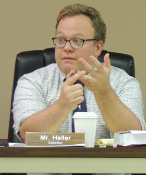 Kittanning Borough Solicitor Ty Heller gives advice to Borough council members