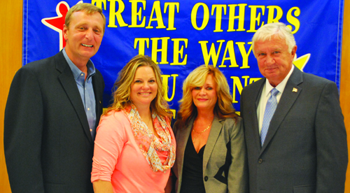 State officials offered acalaids to the new Freeport Bumblebee Learning Center. (L-R) State Representative Jeff Pyle (R-60), Facility Owner Genevieve Hwostow, Center Director Andrea Reamer, and State Senator Don White (R-41).