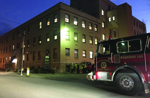 Emergency workers converge on the Armstrong County Health Center last night in a 90-minute training exercise. The scenario was a shooter that was in the building. Police, fire, ambulance, and other emergency personnel responded from Kittanning and the surrounding areas.