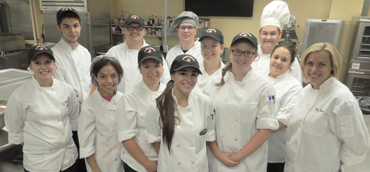 Lenape Tech's afternoon culinary juniors, seniors and third-year seniors are all ready to serve up to 80 people for lunch service today at the Manor Township school.