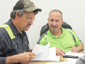 During Manor Township's budget workshop last night, police officials - including Police Sergeant Terry Bish (in green) detailed plans to increase the number of officers and amount of time patrolling the municipality.