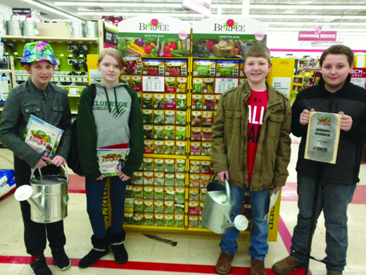 Elderton Elementary students accept the Tractor Supply