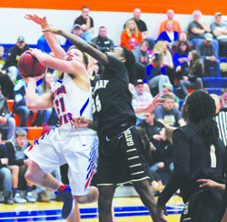 The Armstrong River Hawks(10-8, 4-4) varsity basketball team handed their section rivals, the Gateway Gators their first section loss of the year - defeating the Gators 46-39.