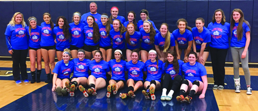 The Armstrong River Hawks girls varsity volleyball team won the Section Championship last year and this year they repeated that success with an excellent regular season finishing as Co-Section Champions (with Oakland Catholic). Their 13-3 overall record and 11-1 sectional record earned them the number one seed in the WPIAL playoffs. In their first round match-up the River Hawks hosted their very first playoff game against Shaler and defeated them in three straight sets - 25-22, 25-18, and 25-11. In the second round the River Hawks traveled to a neutral site (Norwin) and had their skill tested against the Hempfield Black Knights. The River Hawks took the first set 25-22, but Armstrong would go on to lose the final three sets which eliminated them from the playoffs.
